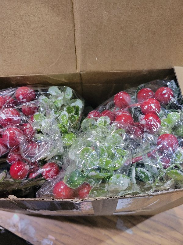 Photo 1 of 12 Pieces 9" Mini Christmas Wreaths for Kitchen Cabinet Small Christmas Candle Rings Eucalyptus Wreath Pillar Candle Rings Table Centerpieces Hanging Garlands for Front Door Window Decor (Red Berry)