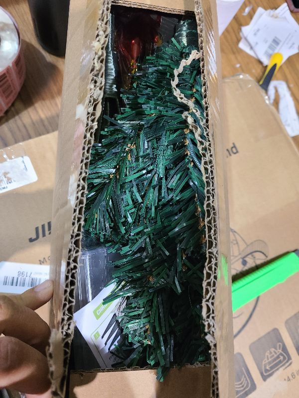 Photo 1 of 24"/60cm Tabletop Xmas Tree, Artificial Mini Christmas Pine Tree with LED String Lights & Ornaments