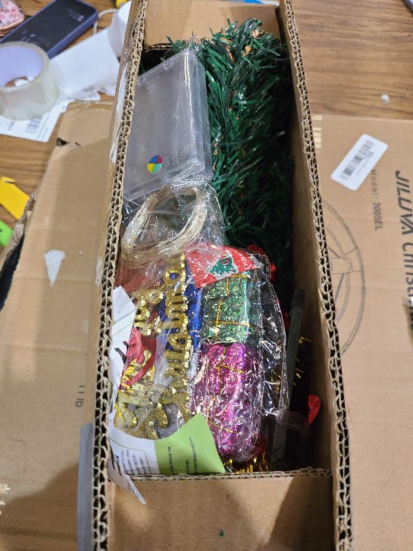 Photo 1 of 24"/60cm Tabletop Xmas Tree, Artificial Mini Christmas Pine Tree with LED String Lights & Ornaments