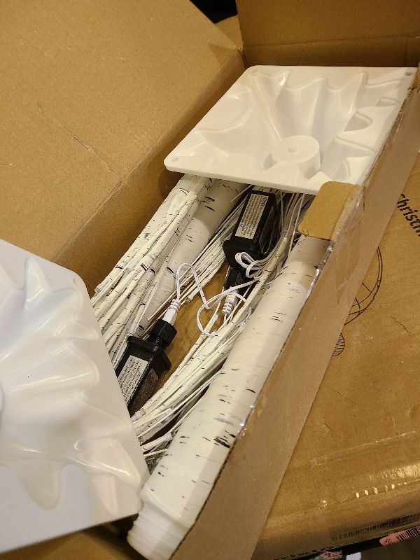 Photo 1 of 2-Pack 4FT Lighted Birch Trees (Higher Size & Floor Standing), 96 LED Twinkling Birch Christmas Tree Lights for Indoor & Outdoor, 2 Modes Warm White Tree Lights for Christmas Thanksgiving Home Decor