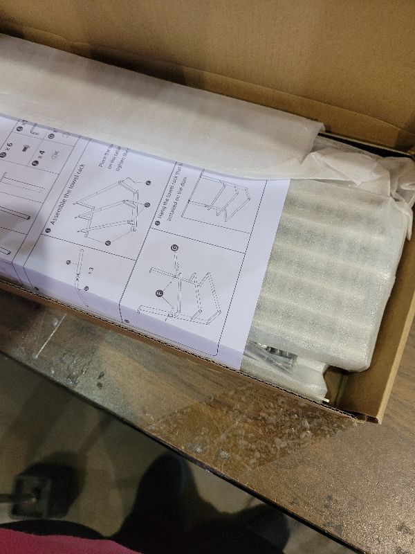 Photo 1 of 24Inch Brushed Nickel Over The Door Towel Rack, VOTZAAQ Stainless Steel Over Door Towel Holder, Door Towel Hanger with 3 Tier Towel Bars, Over Door Towel Storage for Bathroom