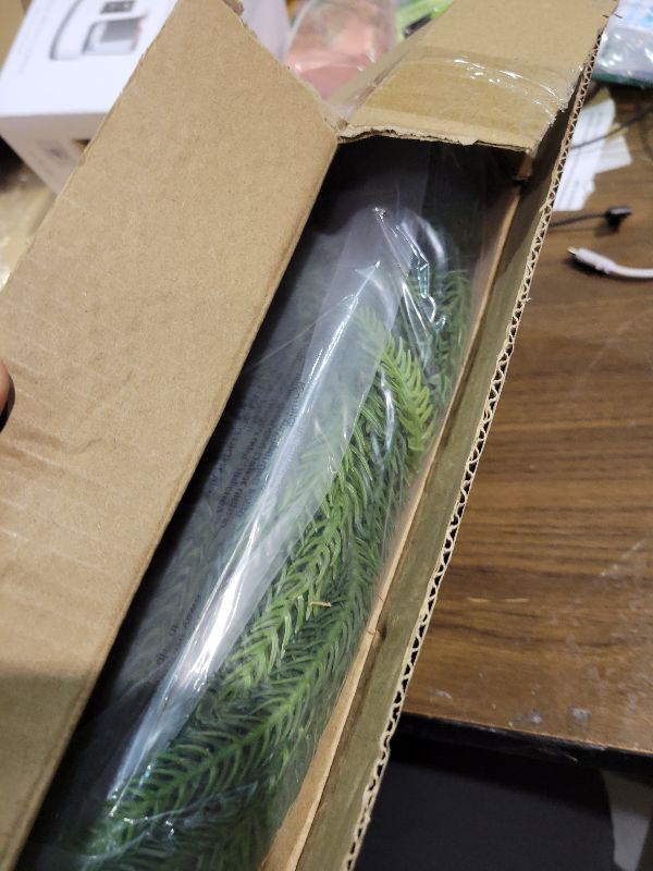 Photo 1 of 1 Pcs Artificial Norfolk Pine Garlands Christmas, 9 FT Dense Real Touch Winter Pine Garland Ornament, Green Artificial Greenery Garland for Table, Mantle, Wall, Indoor, Outdoor Christmas Decorations