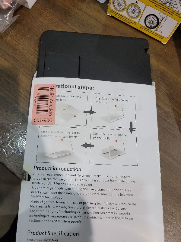 Photo 1 of 12" Mobile Phone Magnifier Projector Screen, 3D HD Screen Magnifier for Cell Phone, Foldable Magnifying Projector Screen Stand for Movies, Videos & Gaming Compatible with All Phones (Black, 12inch)