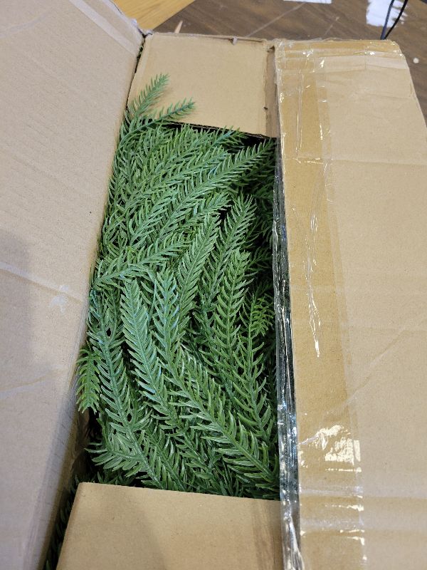 Photo 1 of 12FT(2 * 6FT) Christmas Norfolk Pine Garlands, Winter Decor Real Touch Pine Garland, Artificial Greenery Xmas Garland for Holiday, Table, Wall, Fireplace, Mantel, Indoor & Outdoor Decoration (2 Pack)