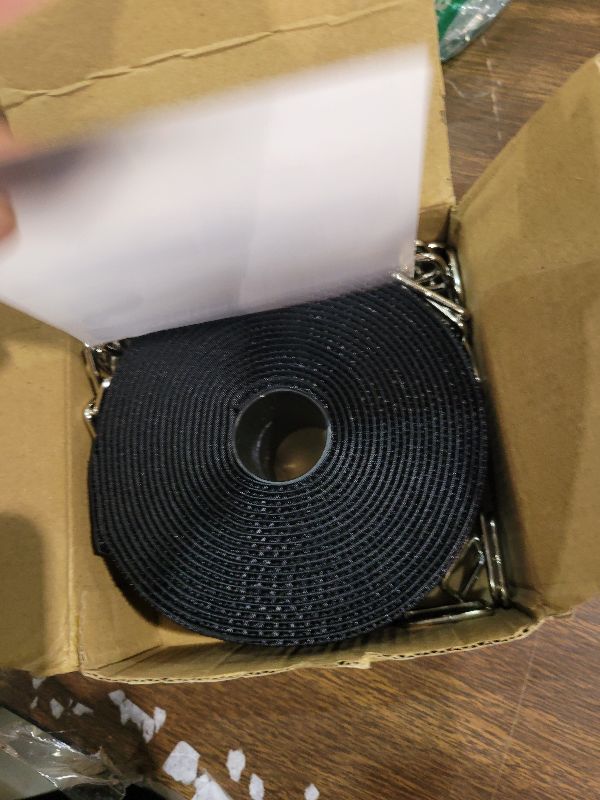 Photo 1 of 2 Rolls 32.2ft 1 Inch Wide Cable Ties, Jumpso Adjustable Fastening Zip Ties Hook and Loop Straps with 40 Metal Buckles, Reusable Nylon Cinch Straps for Organizer, Black