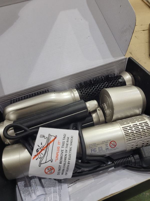 View 2 of 5 in 1 Hair Dryer Brush Set,Professional Negative Ionic Hot Air Styler, Air Curling Wrap Styler,Detachable Blow Dryer Brush With Auto Wrap Curlers,Hair Styling Tools For Straight/Curl/Drying/Smoothing