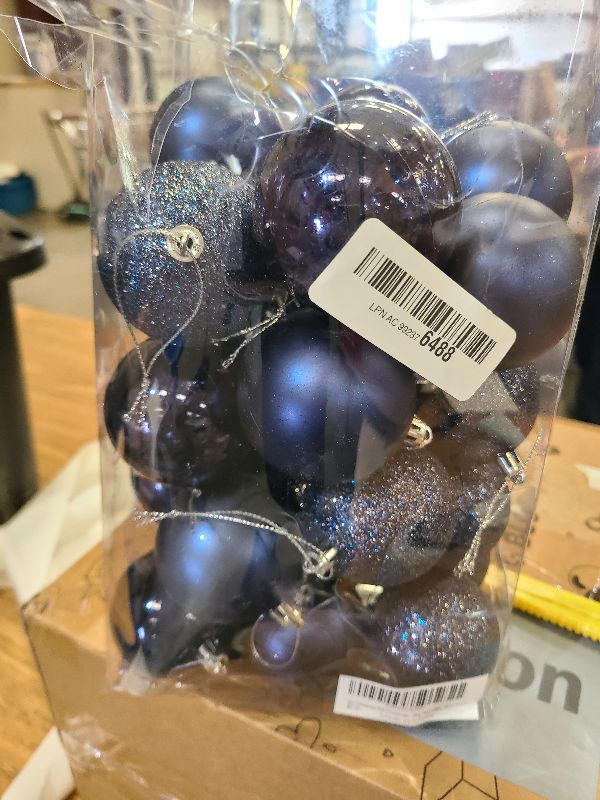 Photo 1 of 30ct Christmas Ball Ornaments, 2.36" Shatterproof Christmas Tree Decorations, Perfect Hanging Ball for Indoor/Outdoor Holiday Party Decor (Dark Blue)