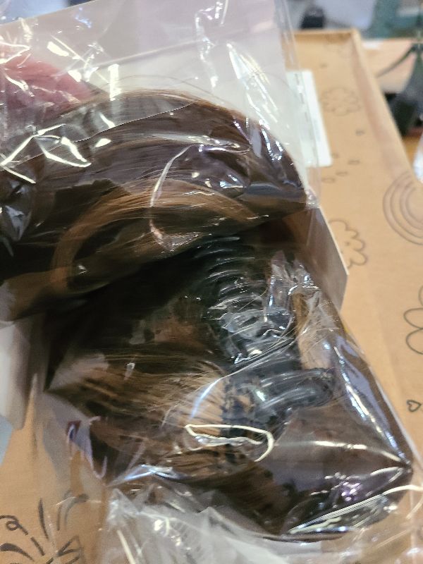 Photo 1 of 14 Inch Ponytail Extension - Clip in Ponytail Hair Extensions, Curly Wavy Pony Tails Hair Extensions, Synthetic Claw Clip Ponytail Extension for Women (Color: Chestnut Brown With Golden Highlights)