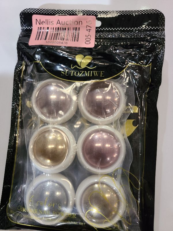 Photo 1 of 6PCS Chrome Nail Powder Metallic Mirror Pigment Glitter Effect Holographic Powder for Nails, Rose Gold Silver Champagne Rubbing DIY Dust for Nail Designs Decoration Supplies