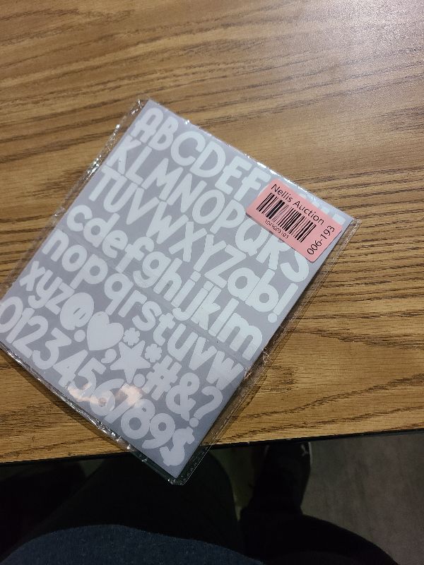 Photo 1 of 12 Sheets Letter Stickers 900 Alphabet Stickers Vinyl Mailbox Numbers Letters Waterproof Small 1 Inch Self Adhesive Sticker Letters for Water Bottles Craft Scrapbook Classroom Decor (White, 1 inch)