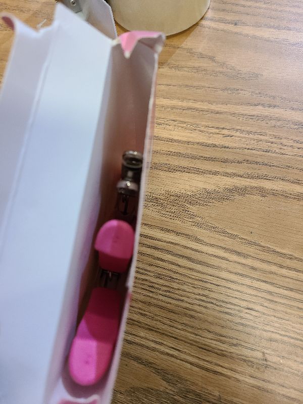 Photo 1 of 2 PCS Hole Punch, Diameter 1/4" and 1/8" Single Hole Punch, with Pink Soft Grip Hole Puncher Single, for Home, Office and Study, Suitable for Various Cardboard, Labels, and Scrapbooks