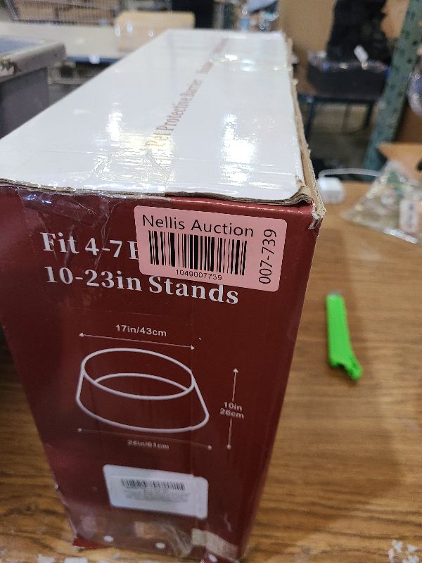 Photo 1 of 24in Hyacinth Christmas Tree Collar - Woven Rattan Basket for Christmas Tree Base Cover, Holiday Decoration for 4ft 6ft 7.5ft Artificial Trees with Cord Cut-Out(Natural)