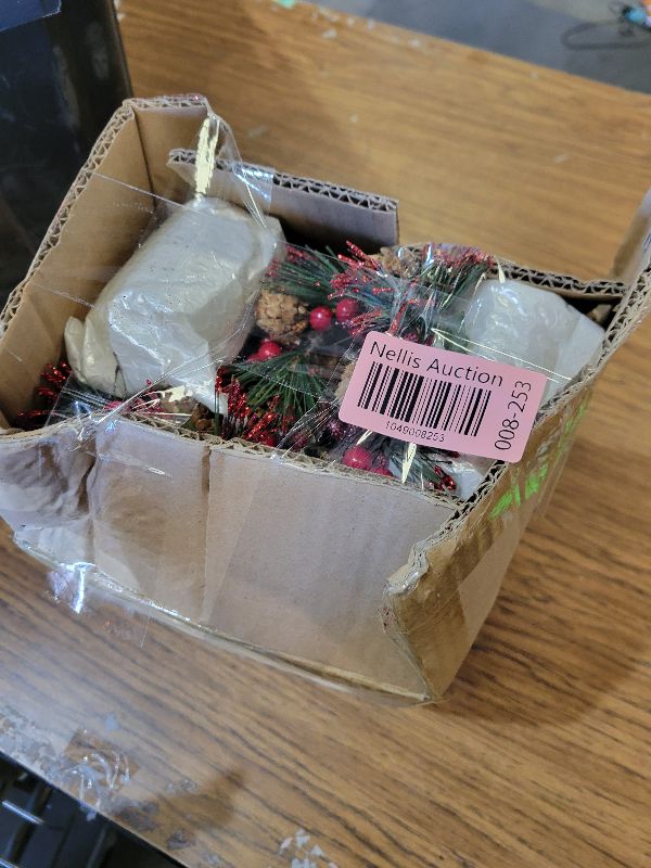 Photo 1 of 6 Pcs Christmas Candle Rings with Plastic Candles and Cups, Mini Wreaths with Red Berry Pinecone for Cabinets Table Centerpieces Decorations,Christmas Napkin Ring(6, Red-1)