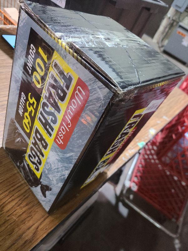 Photo 1 of 100 Count 55-60 Gallon Trash Bags, Sturdy & Tear-Resistant Commercial Can Liners 55 Gallon, Large Garbage Bags, Large Black Trash Bags for Commercial, Lawn and Leaf Bags