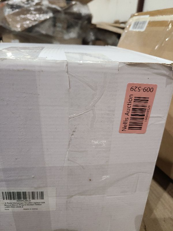 Photo 1 of [ Super Large 12"-10"-8"-7" ] 4 Pack Christmas 70 LED Lighted Gift Boxes Decor Plug in Golden Glitter Present Box with Pine Needles Pinecone Christmas Decorations Outdoor Indoor Home Xmas Tree Yard