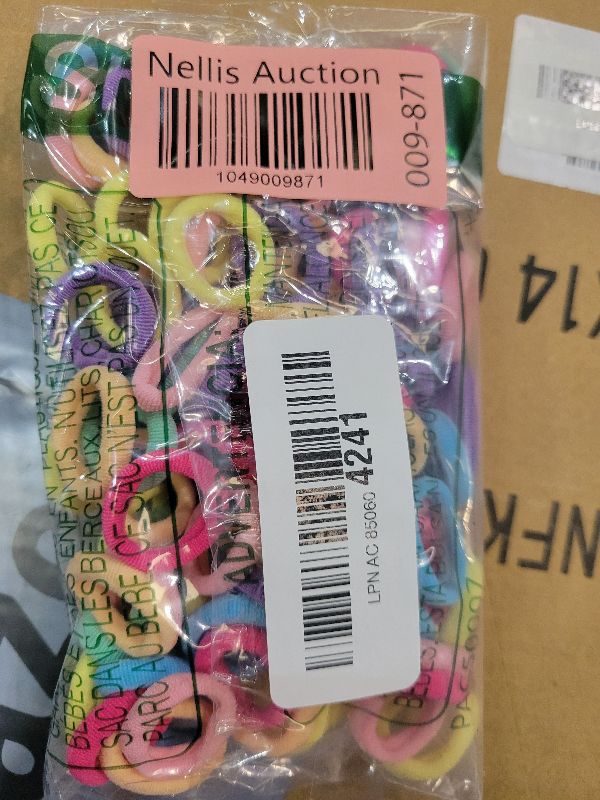 Photo 1 of 100PCS Elastic Hair Ties Cotton Hair Bands Mini Hair Bands Seamles Soft Toddler Girl Hair Ties Rainbow Colored for Kids