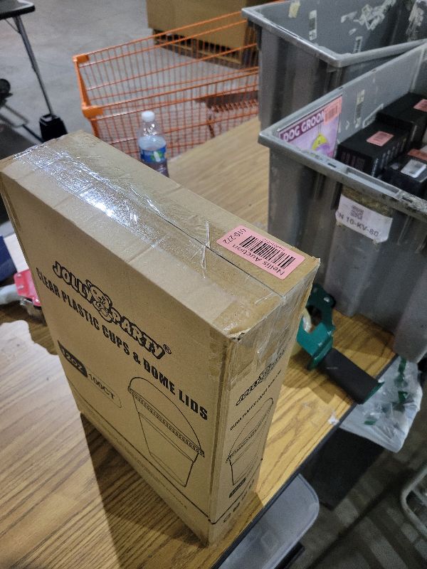 Photo 1 of 100 PACK 12 oz Clear Plastic Cups with Dome Lids, Disposable Dessert Parfait Cups for Ice Cream, Iced Cold Coffee Drinks, Cupcake, Fruit for Party