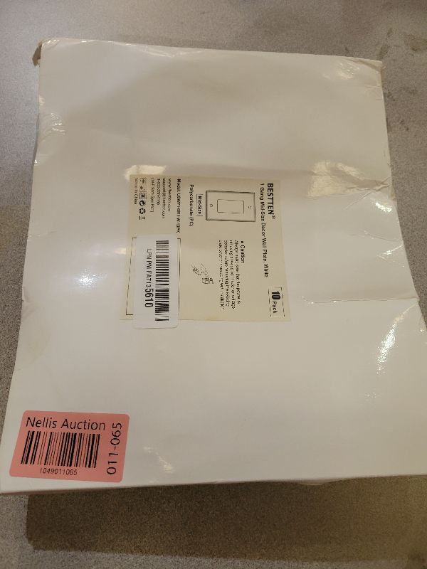 Photo 1 of [10 Pack] BESTTEN 1-Gang Mid-size Decorator Wall Plate, Unbreakable Polycarbonate Midway Outlet and Switch Cover, H5.04” x W3.27”, ETL Listed, White