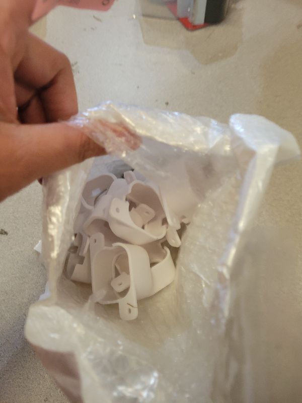 Photo 1 of 20 Pcs White Mounting Brackets, Light Clips W/Screws, Compatible with Govee Outdoor Lights H706, fits Govee Pro Permanent Outdoor Lights Extension, for Various Surfaces like Wood, Soffit, Eave, etc