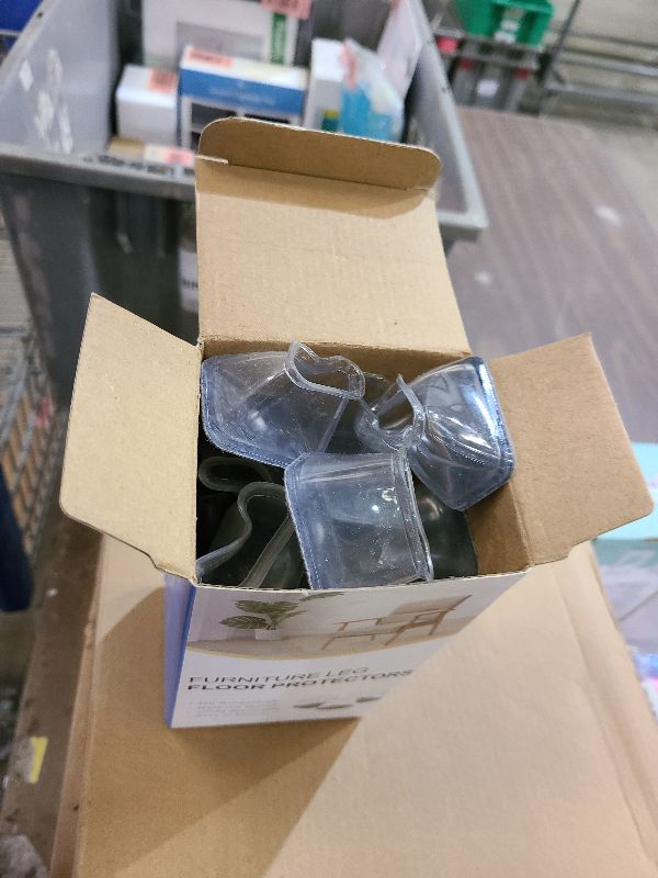 Photo 1 of 24 Pcs Chair Leg Floor Protectors Rectangle, Silicone Felt Furniture Leg Pads Caps Covers for Hardwood Floors, Fit L:1-1/8" to 1-1/2", W:3/4" to 1"