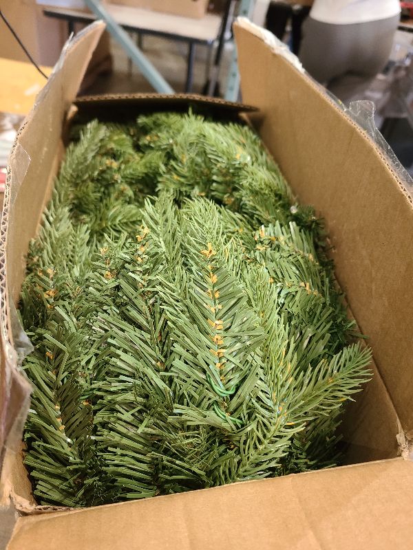 Photo 1 of 9ft Pre- Artificial Christmas Garland with 50 LED Light Battery Operated, Holiday Decorations with 300 Tip Branch, for Indoor Door Home Stairs Fireplaces Wall