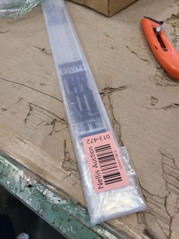 Photo 1 of 2 Pack 40cm Plastic Straight Ruler with Inches and Metric Measuring for Student, School, Office, Construction (Clear, 15 3/4 inch)