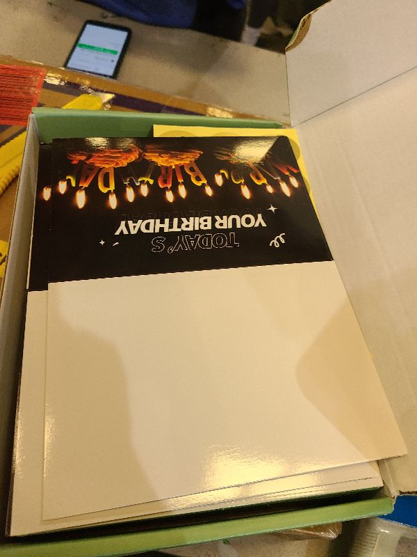 Photo 1 of 100 Happy Birthday Cards with Envelopes, 20 Unique Designs, Birthday Cards Bulk with Short Generic Message Inside, 4x6 inches, Assorted Birthday Cards Assortment for Business, Office and Personal