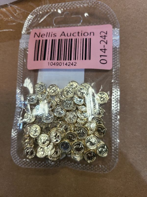Photo 1 of 100 Pieces Miniature Coins for Crafts Dollhouse Tiny Fake Gold Coins for Dollhouse Fairy Garden Micro Landscaping