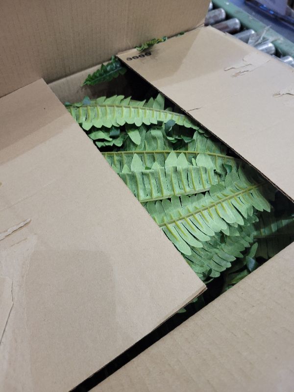 Photo 1 of 2 Pack Realistic Artificial Boston Fern Hanging Plants - 88 Leaves 48 Inch Indoor Fake Plants for Home Decor, Nearly Natural Large Faux Ferns for Porch, Patio, Balcony & Shaded Outdoor Wall Decor