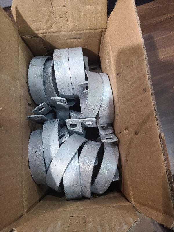 Photo 1 of 2-3/8" Tension Band for Chain Link Fence,Heavy Duty Chain Link Brace Band Use for attaching Chain Link Fence Rails, gate Posts, Corner Posts, end Posts (2-3/8")