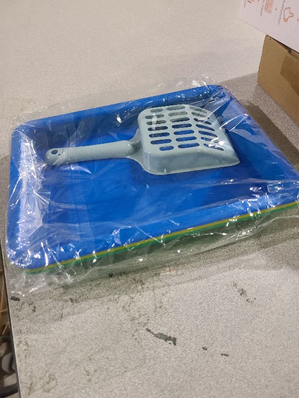 Photo 1 of 3 Pcs Kitten Litter Box,9.6"*7.2''*0.9'' Plastic Portable Small Litter Pan Low Entry Waterproof Bunny Cat Litter Box,Multi Color Nonstick Litter Tray Travel Toilet for Small Pet Guinea Pig Rabbit