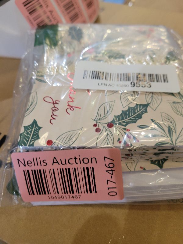 Photo 1 of American Greetings Blank Christmas Thank You Cards with Envelopes, Holly Berry Design (25-Count)