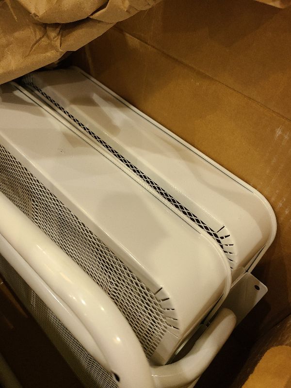 Photo 1 of 2 Tier All-Metal Rolling Cart, Rolling Storage Cart with Handle and Locking Wheels Kitchen Cart Laundry Office Bathroom Storage Organizer Cart, White