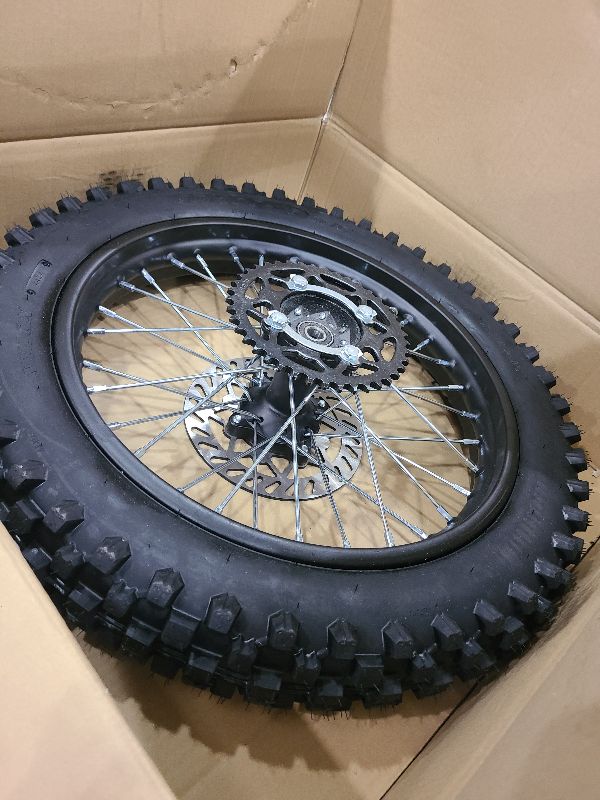 Photo 1 of 16" Rear Wheel tire Assembly Includes Brake Rotor and 428 Sprocket For Dirt Pit Bike 90/100-16 125cc 140cc 150cc Apollo RXF 150 SSR XR CRF TaoTao (16 Inch)