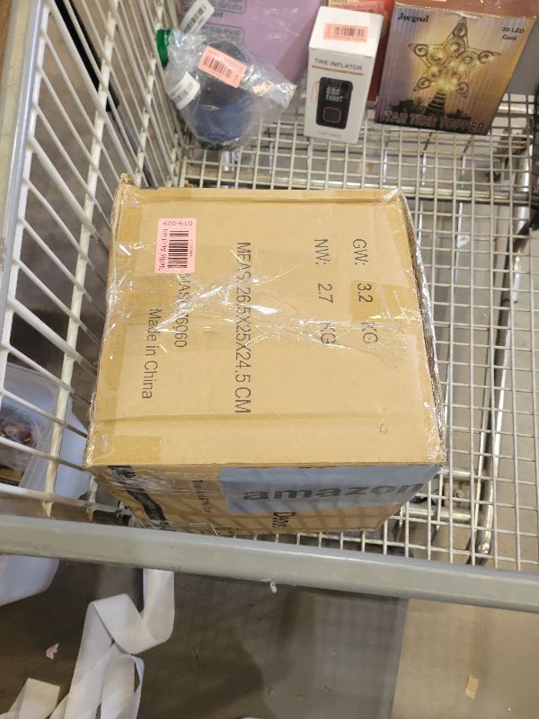 Photo 1 of 10FT Christmas Tree Stand for Real & Artificial Trees, 24" Base Holds up to 10 ft Live Trees & 3D Tree Topper with Timer, 20 Clear Lights & 8 Light Modes (Gold)