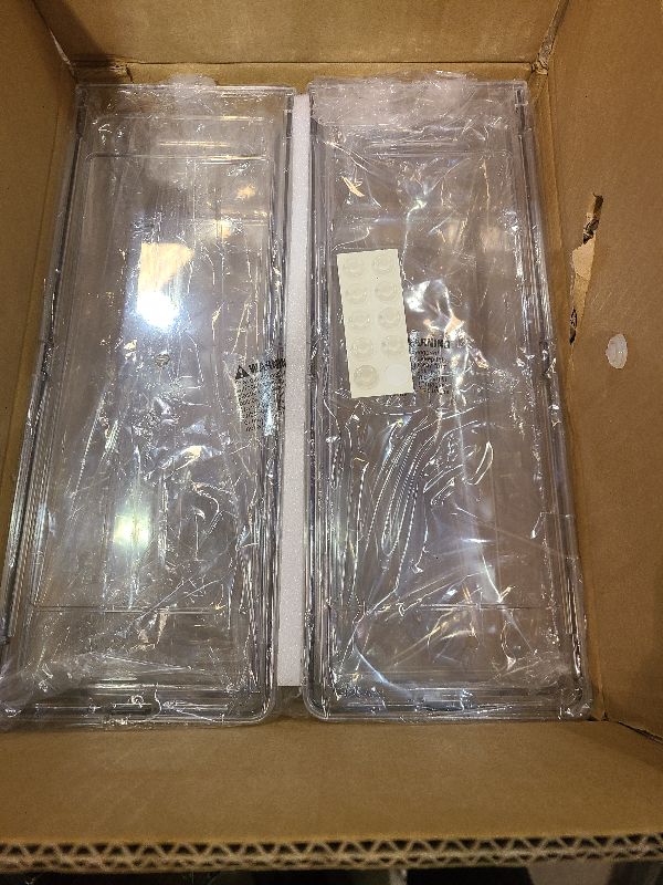 Photo 1 of 2 Pack Fridge Organizers and Storage with Pull out Drawer, Stackable Storage Drawer, Clear Refrigerator Organizers, BPA-Free for Kitchen Cabinet Pantry,3.14QT