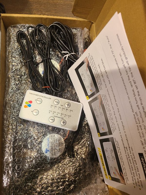 Photo 1 of 12V RV Fridge Ventilation Cooling Fan 5.5" (140mm), Custom Mounts For American RV Side Vents, Adjustable Temperature Settings, High Tech Remote With Manual/Auto Modes, IP54 Waterproof, DC12V/0.3A