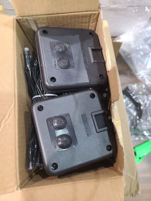 Photo 1 of 2 Pack 200 LED Solar String Lights for Outside, Solar Christmas Lights Outdoor Waterproof, Solar Outdoor String Light with 8 Lighting Modes for Xmas Tree Wedding Party Garden Decorations (Warm White)