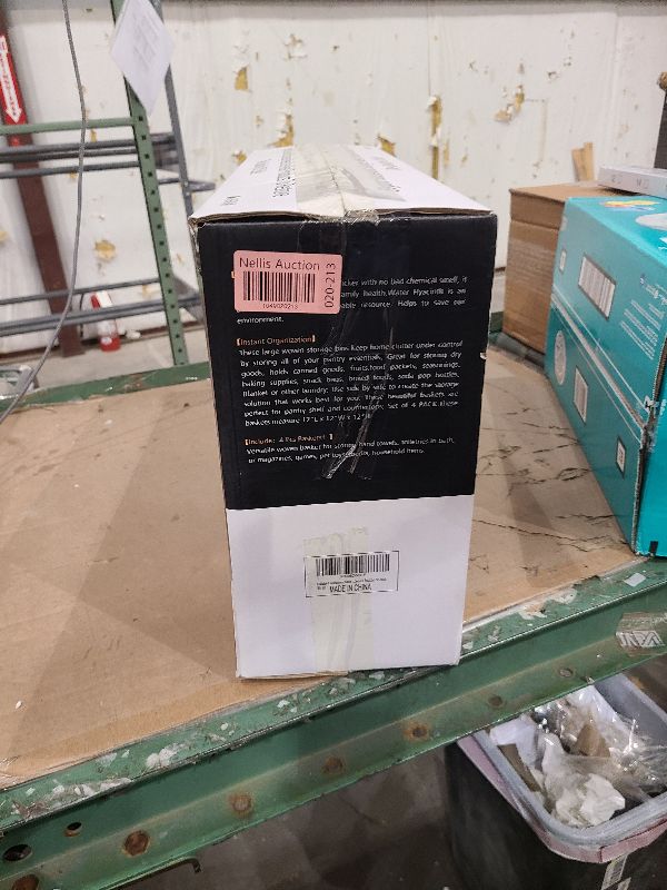 Photo 1 of 12x12in Storage Baskets Set of 4 Water Hyacinth Baskets,Foldable Handwoven Storage Cubes,Wicker Cube Baskets Laundry Organizer Totes for Home