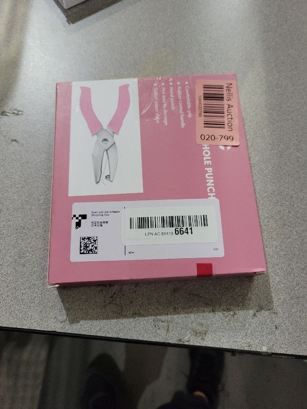 Photo 1 of 2 PCS Hole Punch, Diameter 1/4" and 1/8" Single Hole Punch, with Pink Soft Grip Hole Puncher Single, for Home, Office and Study, Suitable for Various Cardboard, Labels, and Scrapbooks