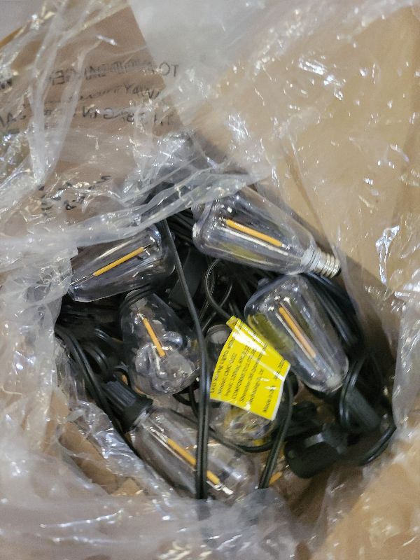 Photo 1 of Brightever 30FT LED Outdoor String Light with 16 ST38 Vintage Edison Shatterproof Bulbs, Commercial Grade Patio Lights Connectable, Waterproof Hanging Lights for Balcony, Backyard, Warm White