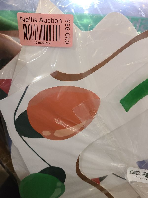 Photo 1 of 20 Pcs Christmas Candy Cane Door Decorations Large Christmas Door Decorations Red and White Candy House Cover Porch Banner Gingerbread Backdrop for Classroom Wall Window Stickers Decor