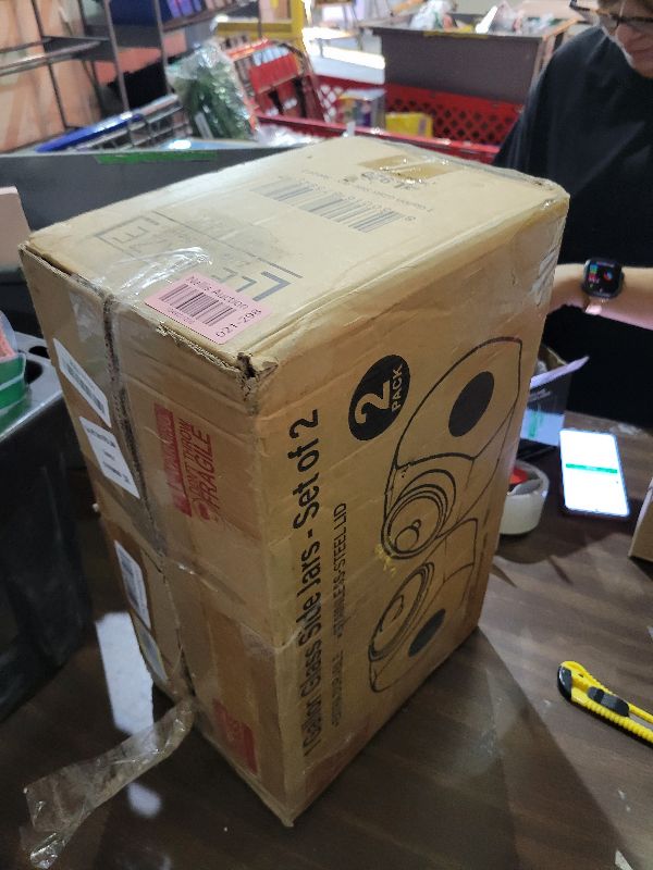 Photo 1 of 1 Gallon Large Glass Cookie Jars for Kitchen Counter + Marker & Labels - Food Storage Canisters with Airtight Lids, Coin & Penny Jar for Candy Buffet, Coffee, Laundry Detergent Holder, Set of 2.