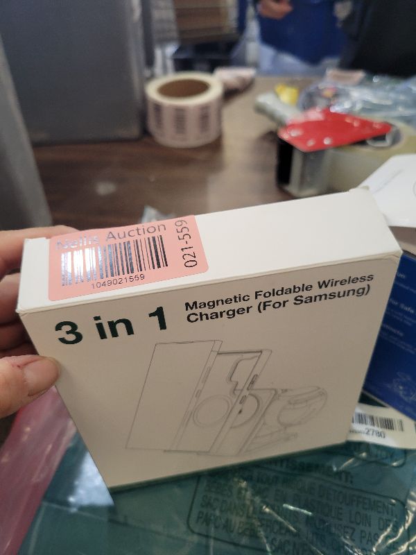 Photo 1 of 3 in 1 Magnetic Foldable Wireless Charger for Samsung, Fast Mag-Safe Charging Station for Galaxy S25 S24 S23 Ultra Plus/Z Fold/Z Flip 7/6/5, Charger Stand for Galaxy Watch Ultra /8/7/6/5/Pro, for Buds