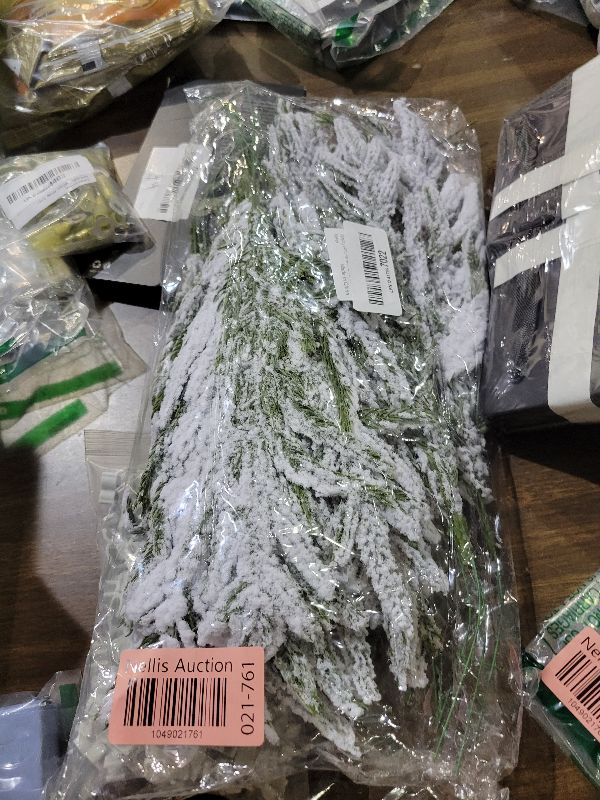 View 2 of 24Pcs Norfolk Pine Branches Stems 13.5" Artificial Pine Needles Sprigs Norfolk Pine Garland Accessories Vase Fillers Winter Fake Christmas Tree Picks Greenery Sprays for DIY Wreaths (24, Frost)
