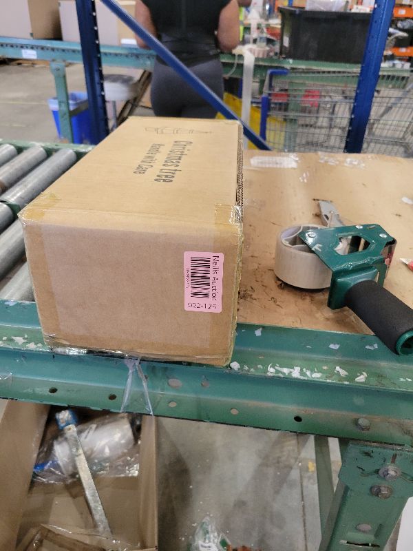 Photo 1 of 24 inch Green Fiber Optic Christmas Tree, Pre-Lit Artificial Mini Christmas Tree, 2ft Tabletop Small Xmas Tree with Gold Base Pot with Stars for Holiday Home Decorations