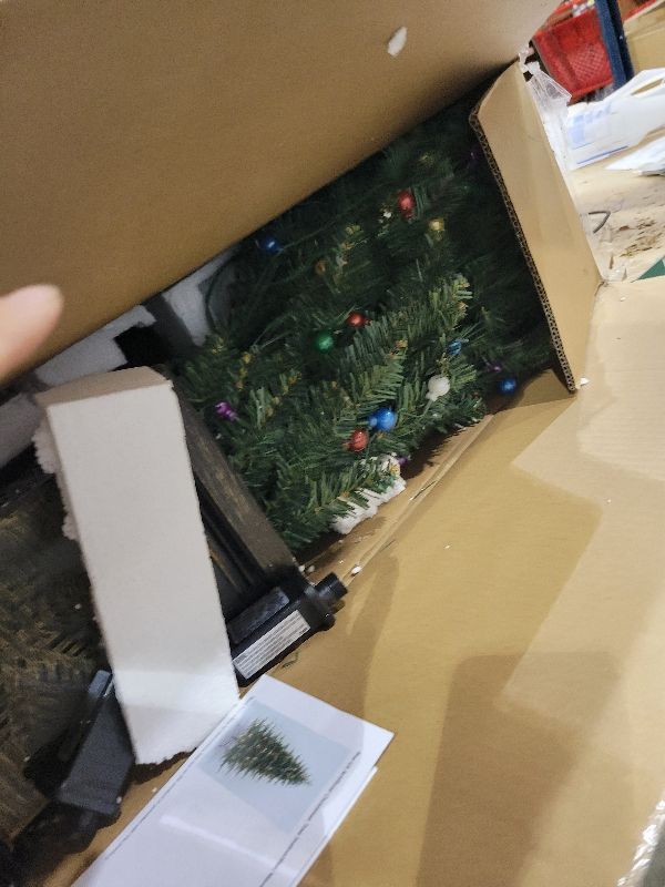 Photo 1 of 2 Pack 4FT Potted Christmas Tree with Lights 100 Coloful LED Artificial Christmas Tree with 200 Branch Tips Prelit Tree for Outdoor Porch Yard Holiday Home Decoration