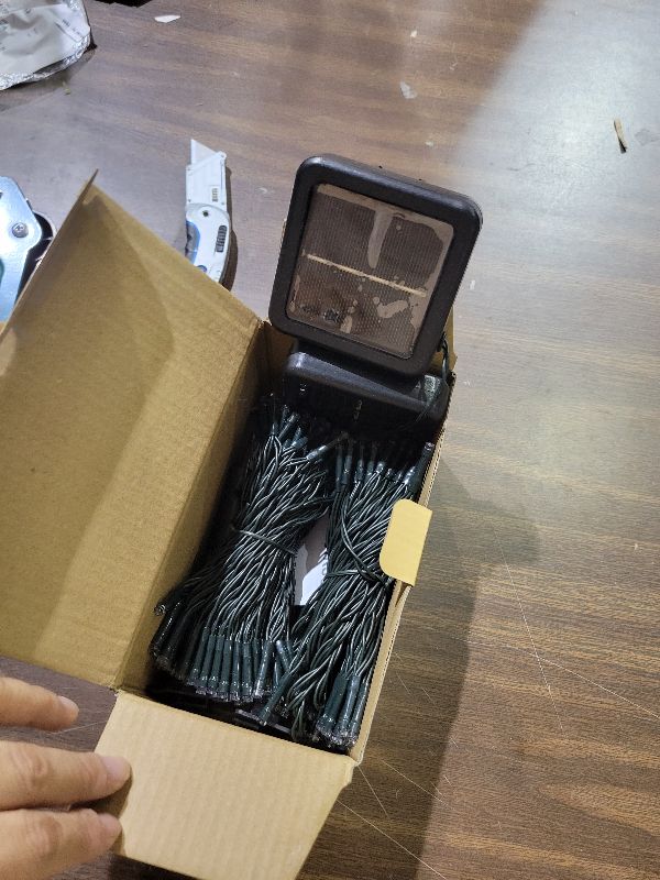 Photo 1 of 2 Pack 200 LED Solar String Lights for Outside, Solar Christmas Lights Outdoor Waterproof, Solar Outdoor String Light with 8 Lighting Modes for Xmas Tree Wedding Party Garden Decorations (Warm White)