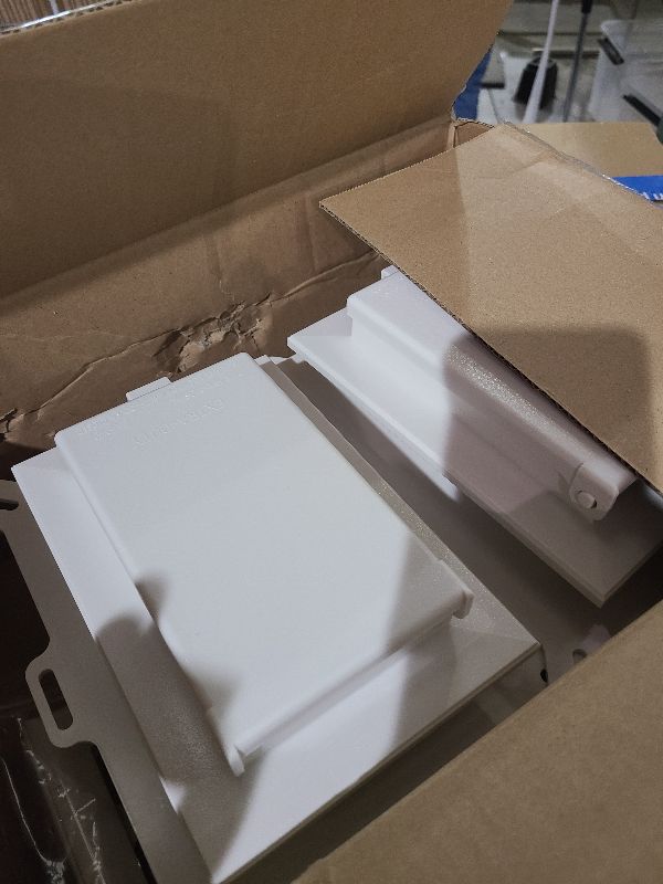 Photo 1 of 2Pcs Recessed Outlet Box, DBVS1W-1 Low Profile Electrical Boxes, Wall Plate Kit for New Vinyl Siding, Duplex & Decorator Style Covers,1-Gang, Vertical, White