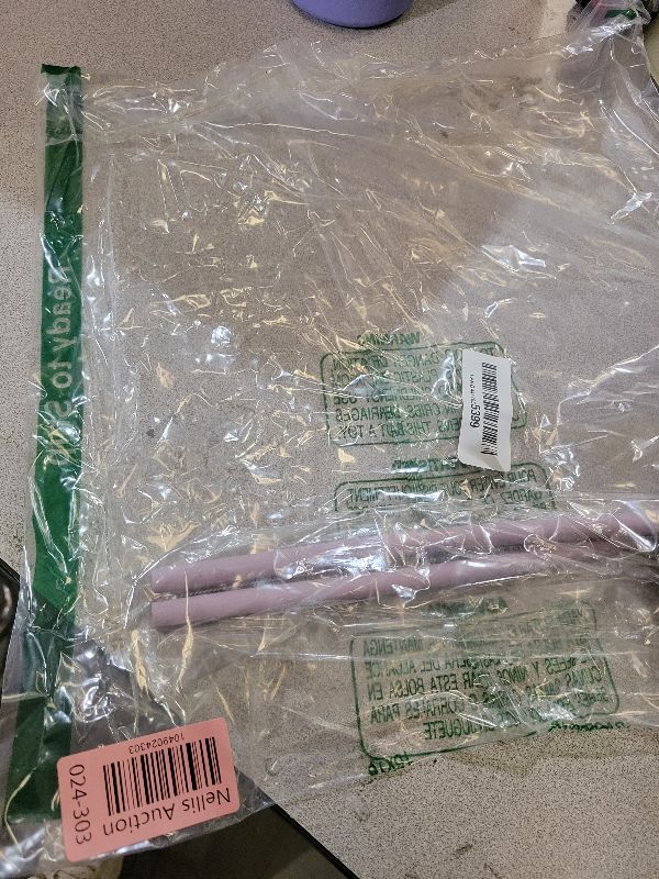 Photo 1 of 2 Pack Reusable Silicone Straws with Cover, Bite-Safe, 12”Long Collapsible Drinking Straws for Stanley Owala Cups, Tumblers & Travel – Trim to Fit Any Cup (Purple)